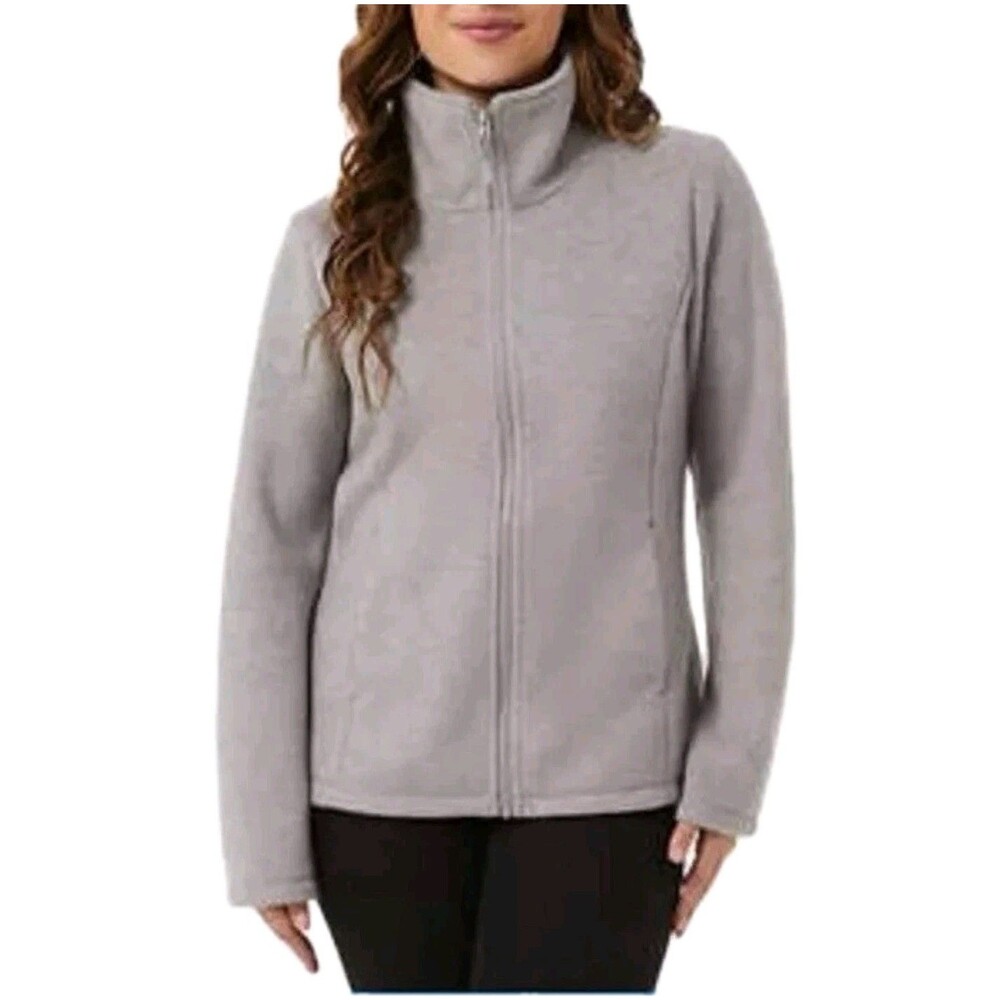 32 Degrees Women's Soft Brushed Faux Wool Casual Jacket Mockneck Relaxed Fit, 3X